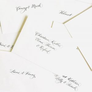 Kuverts für Einladungen - Kalligrafie